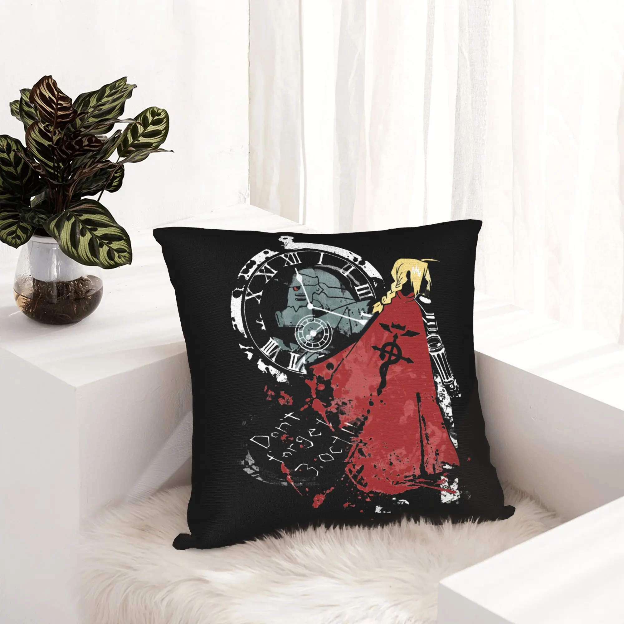 Fullmetal Alchemist Pillowcase Printing Cushion Cover Decorative Elric Edward Brotherhood FMA Anime Pillow Case Cover Bed Square