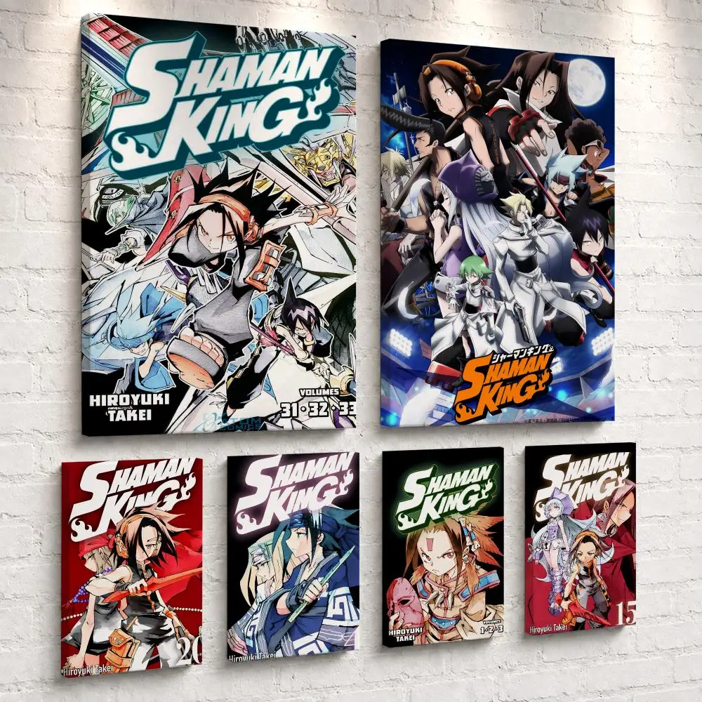 Anime S-Shaman K-King Framed Wall Painting Ready to Hang Canvas Poster Wall Art for Bedroom Living Room Hallway Home Decor Gift