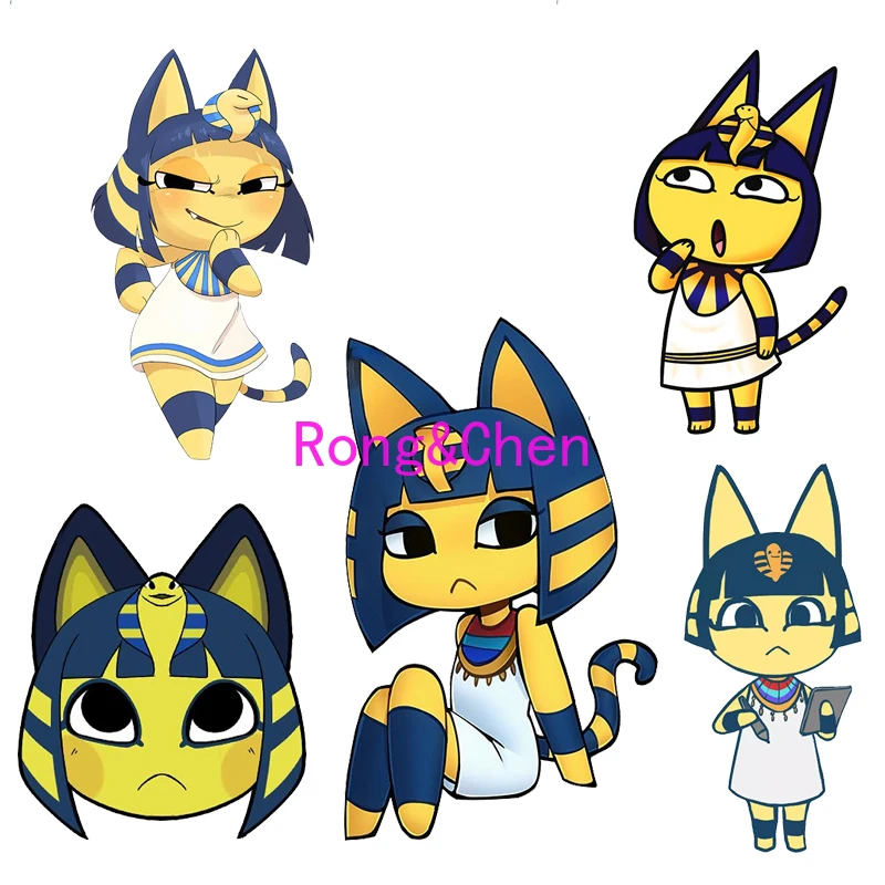 Торговая Автомобильная наклейка Rongchen для анкхи, желтая кошка, бампер, ствол, ветровое стекло, мультфильм, мотоцикл, автомобиль, RV, наклейка, персональный ПВХ