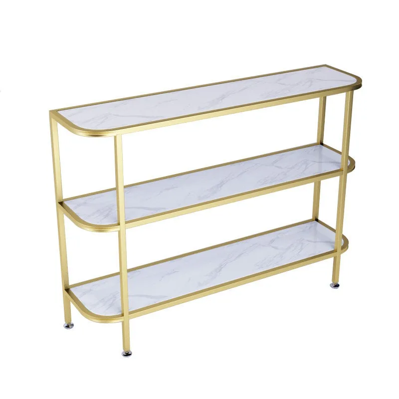 Kitchen rack Double-layer rounded corners Installation-free dining side narrow cabinet Oven microwave oven rack Light luxury mar