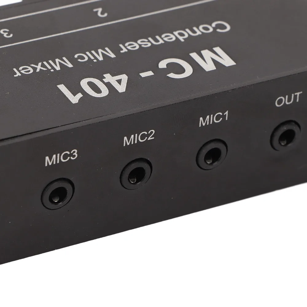 

3.5mm Stereo 4 in 1 Out Mic Mixer Portable Supports 4 Mics Condenser Microphone Mixer Multi Source Mixing