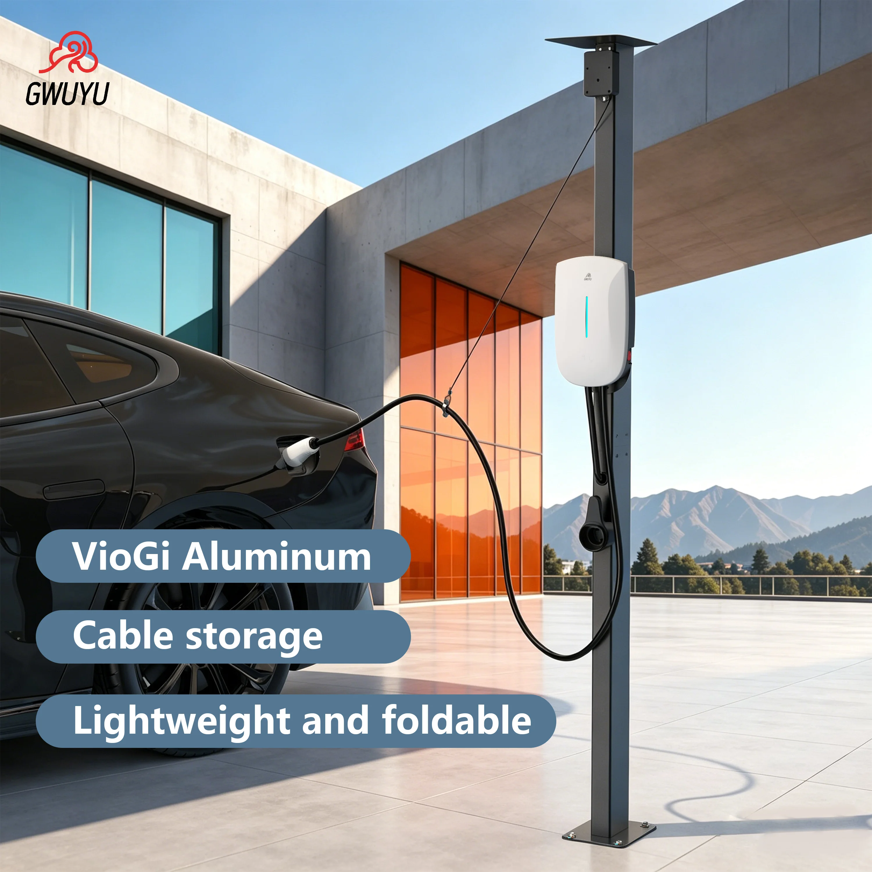 GWUYU Light Detachable Wall Mount Cable Storage Rack Premium Aviation Aluminum Wire Organizer Column