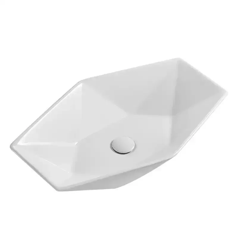 Personalized square diamond bathroom washbasin, ceramic balcony washbasin hotel homestay