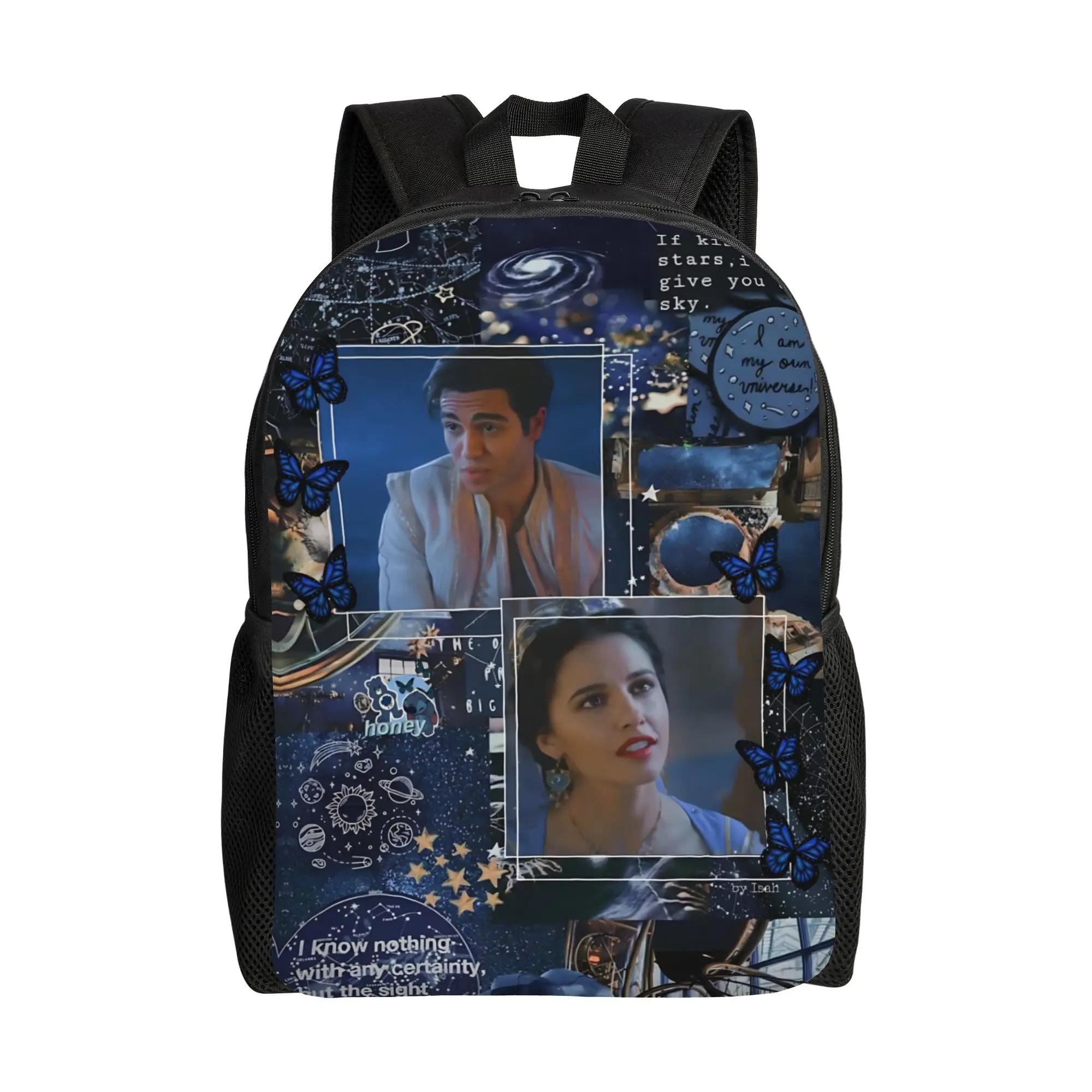 

1PC first day of school Backpack Disney animation Daypack Aladdint Princess Jasmine Vintage For School Retro Washable Rucksack