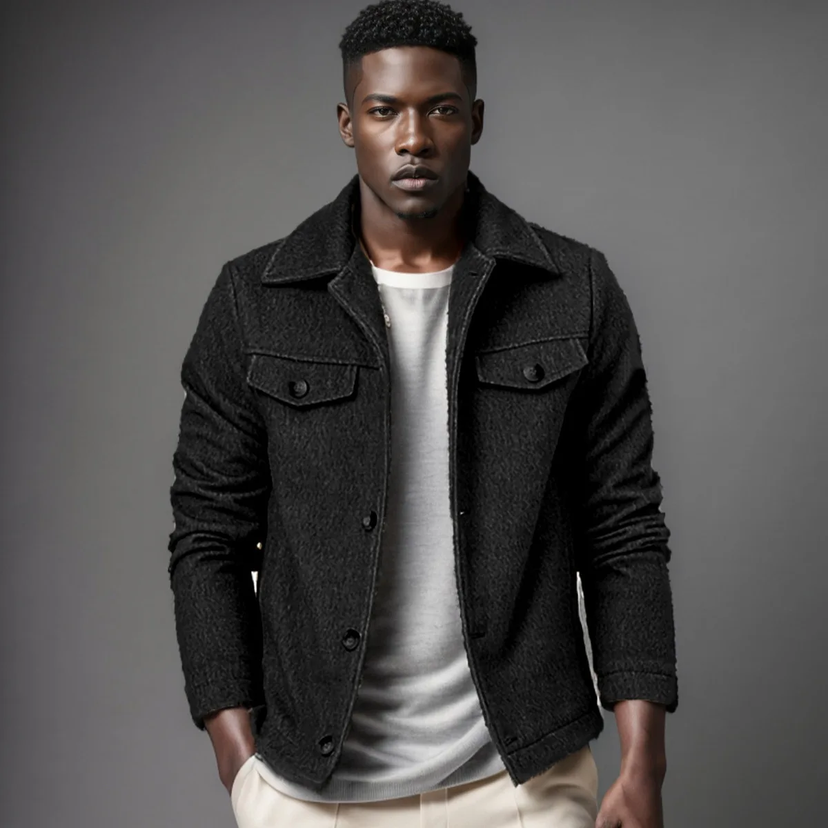 Spring and Autumn Men's Fashion Casual Slim-fit British Style Outdoor Sports Cargo Retro Suede Coat Youth All-match Cargo Jacket