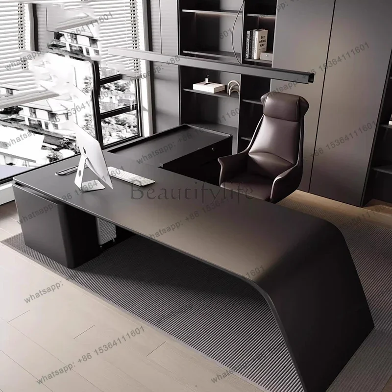 

Long Executive Office Desk Modern Wooden Luxury Storage Reception Office Desk Aesthetic Display Escrivaninha Trendy Furniture