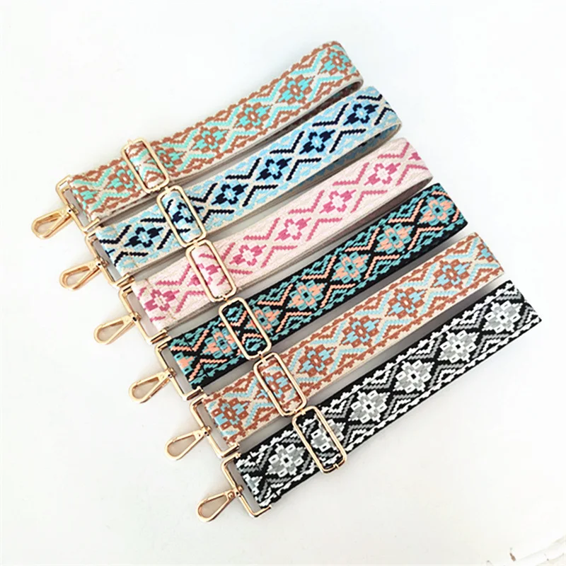 Long Shoulder Strap Accessories for Crochet Bags Ethnic Style 5cm Wide Belts for Women Bag