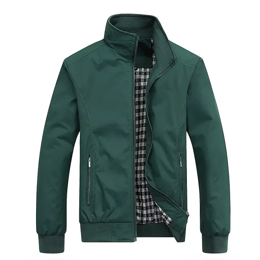 Chaquetas Bomber ajustadas informales para hombre, abrigos de primavera y otoño con cuello levantado, Tops de chaqueta deportiva para exteriores, novedad de 2024