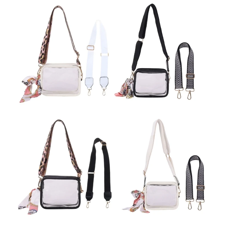 Clear Crossbody Bag for Concerts Stadium Shoulder Bag with Zipper Closure