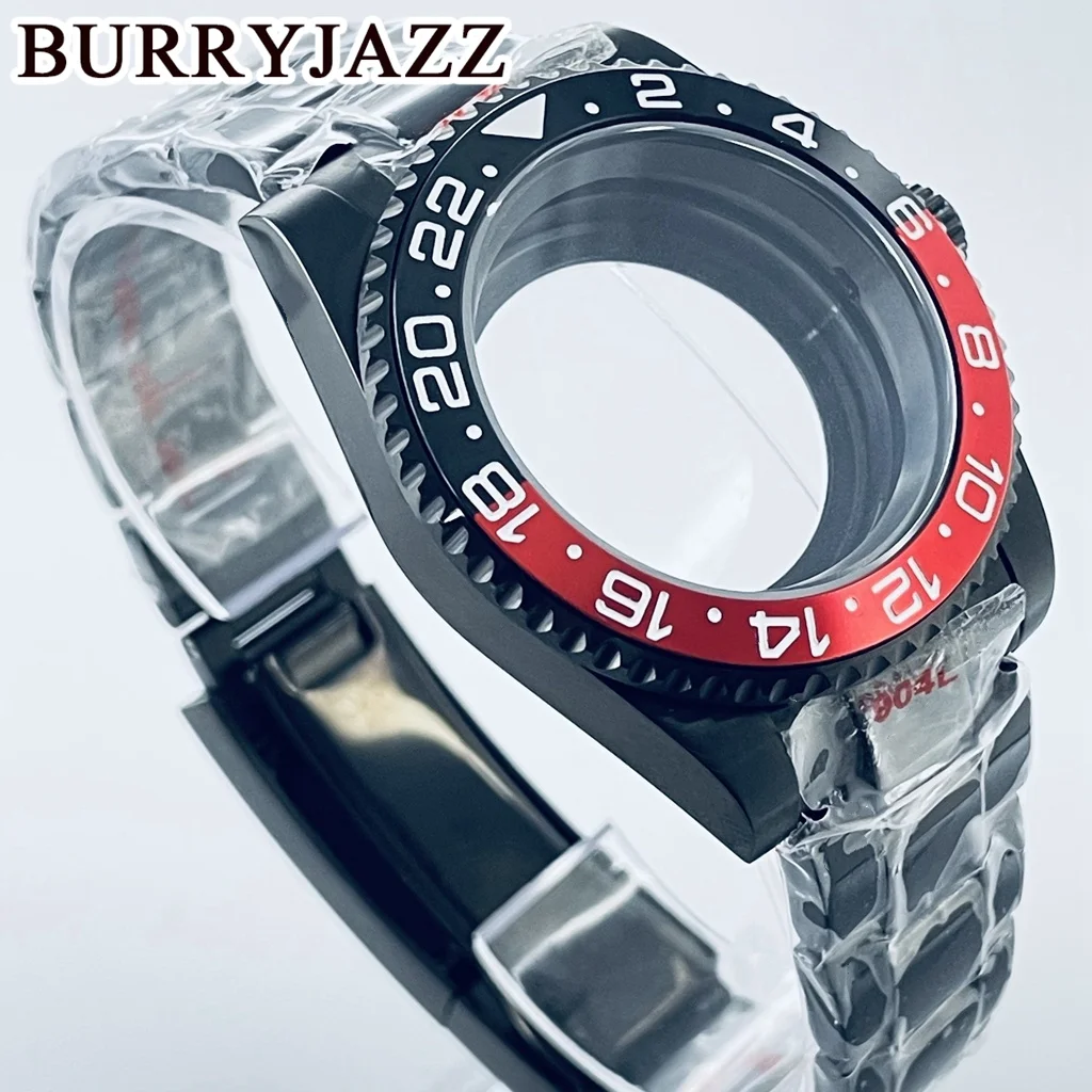 BURRYJAZZ-carcasa SUB GMT para reloj, cristal de zafiro, bisel de aluminio, 40mm, NH35, NH36, NH34, NH38, NH70, NH72, ETA2824, PT5000