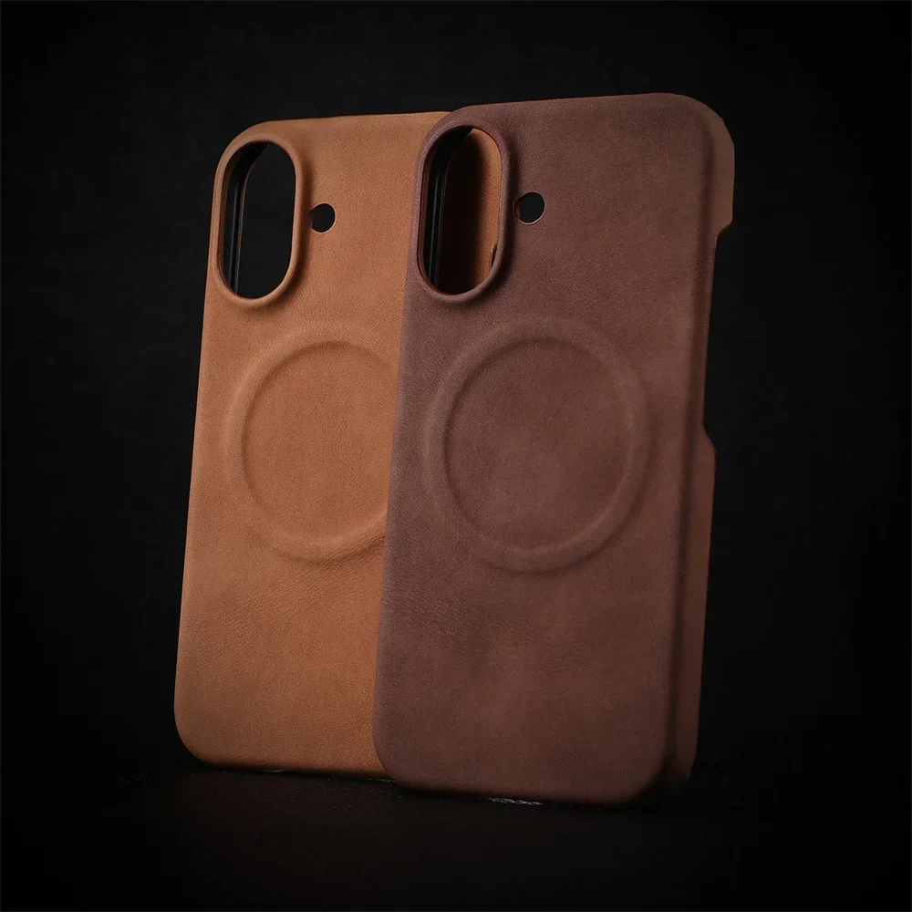 Luxury Skin Feel Sheepskin for Magsafe Phone Case for iPhone 16 Pro Max 15 14 13 12 Pro Max Plus Wireless Charging Leather Case