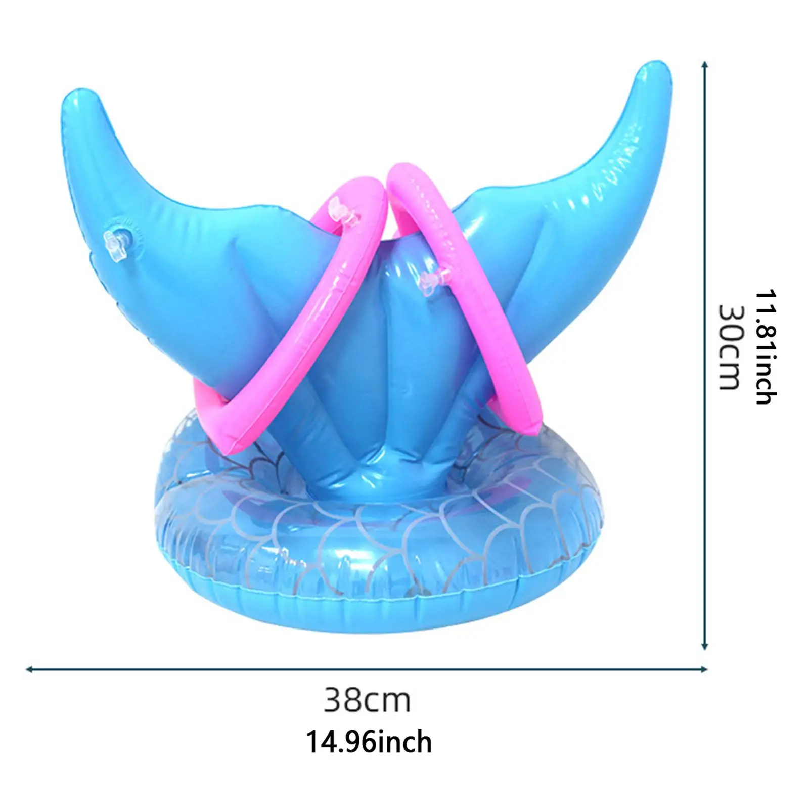 Inflatable Ring Toss Game Lightweight Water Game Portable with Rings Sturdy Summer for Backyard Beach Party Games Adults Kids