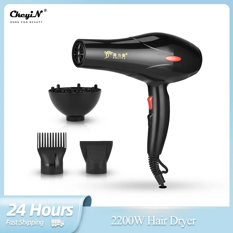 

CkeyiN 2200W Professional Hair Dryers Strong Power Blow Dryer Barber Salon Styling Tool with 3 Temperature 2 Speed Personal Care