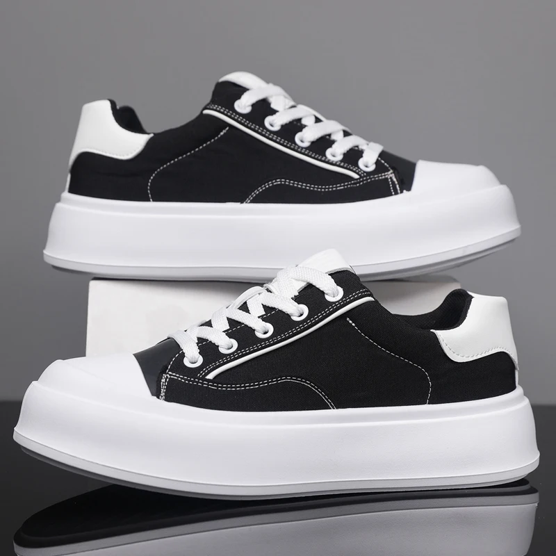

Summer New Style Men's Casual Board Shoes, Thick-soled, Breathable, Anti-slip and Wear-resistant Canvas Casual Sports Shoes.