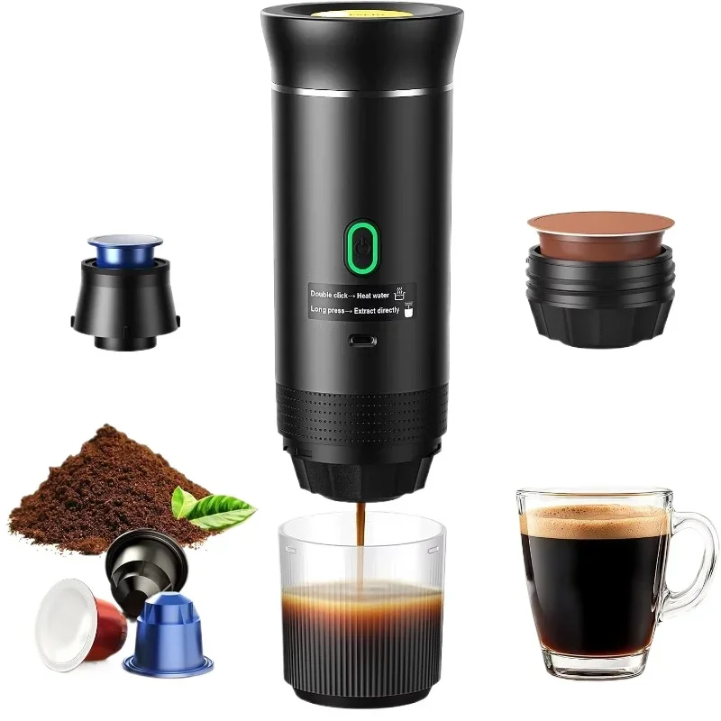 

Inventory Delivery Coffee Machine Hot and Cold Brewing Coffee Machine 3-in-1 Portable Mini Espresso Handheld Capsule Hot