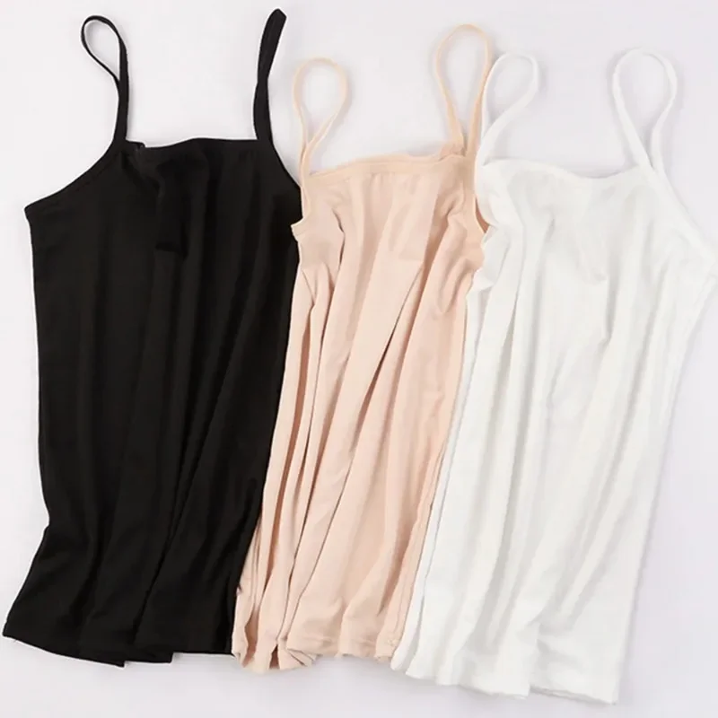 2PCS Summer Sexy Camisoles For Women Crop Top Sleeveless Shirt Sexy Slim Lady Bralette Padded Tops Strap Skinny Vest Camisole