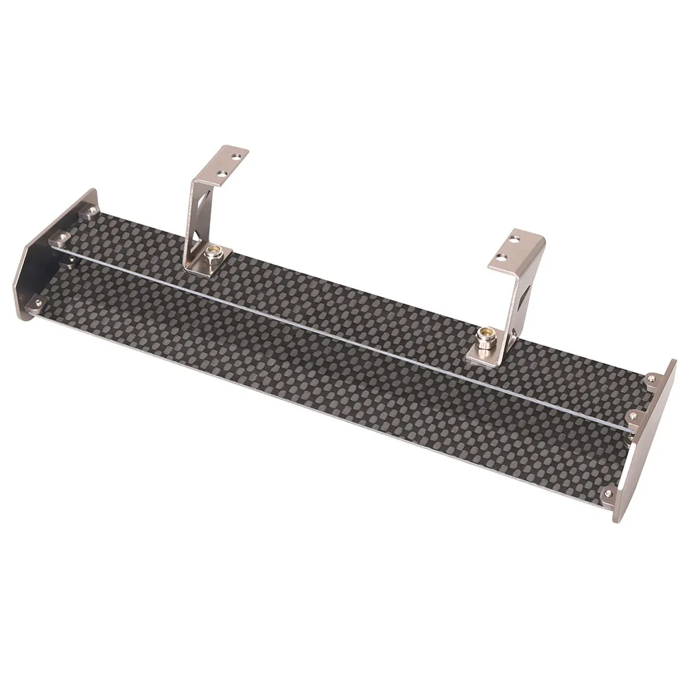 KYX simulation model car 1/10 frame DIY modification with fixed wing carbon fiber and aluminum alloy rear dual tail fins