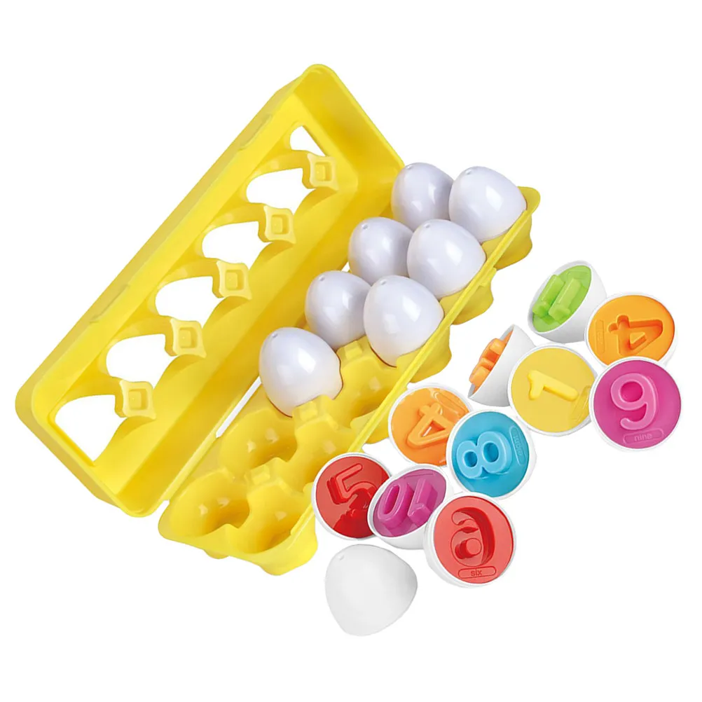 12Pcs Numbers Matching Egg Colorful Educational Puzzle Set Creative Math Game for Kids Early Learning Development
