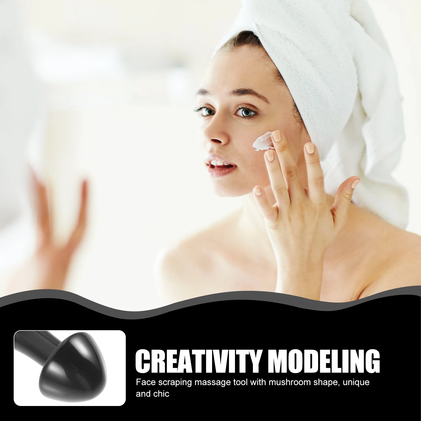 

Jade Face Massager Mushroom Shape Facial Massage Tool Smooth Edges Comfortable for Face Eye Head Facial Massager