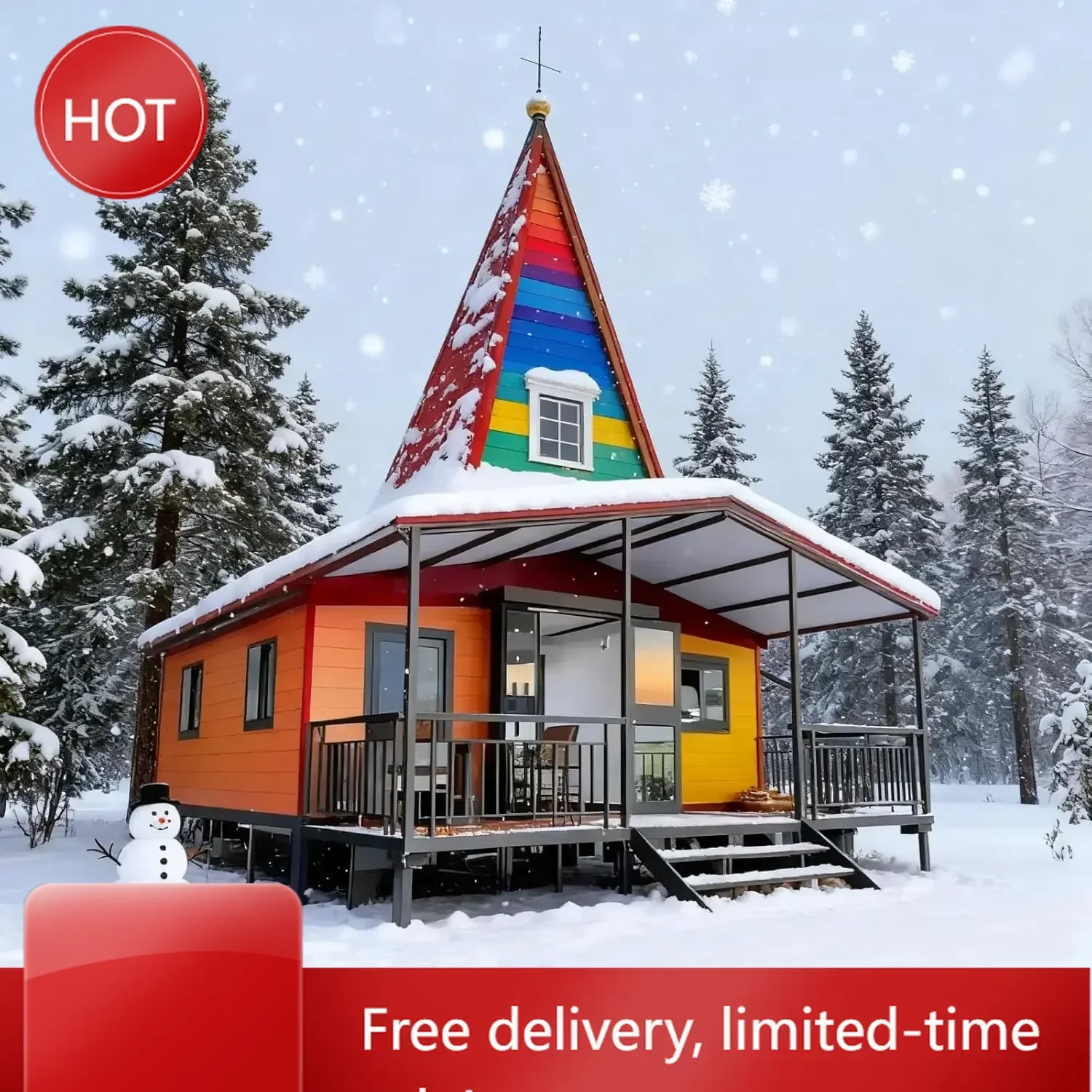 

Акционная цена! Скидка на ограниченное время! Расширяемый сборный мини-дом - 40-футовый портативный контейнерный дом с 3 спальнями.