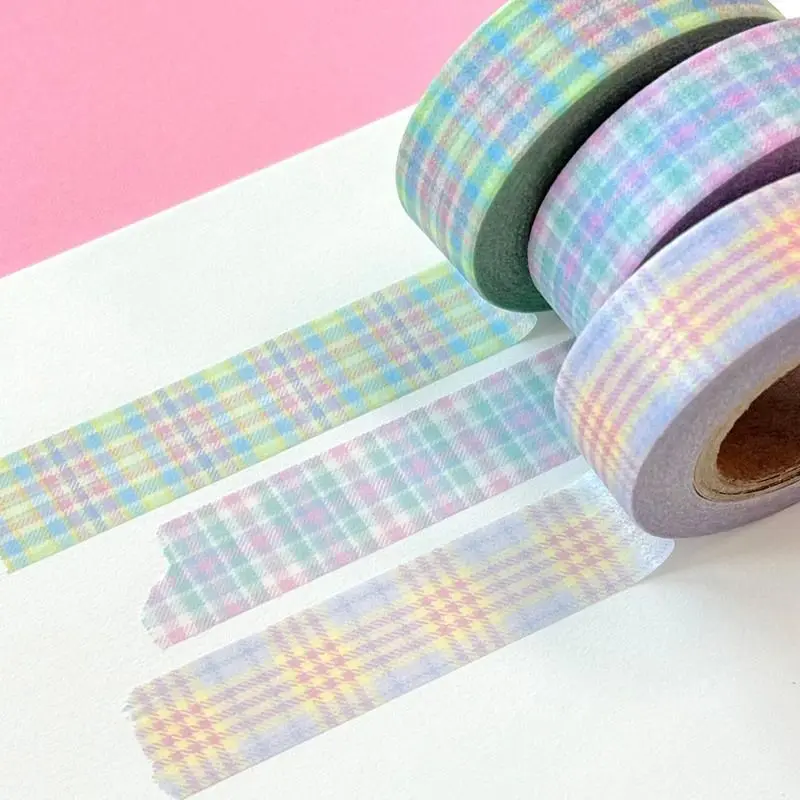 

Custom Korean Hipwoong Simple Plaid Washi Tape Journal Material Stickers Collage Material Stickers Full Roll