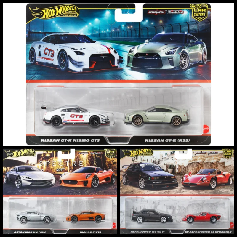 Mattel Hot Wheels Premium Car Culture HBL96 2-Pack Nissan GT-R Nismo GT3 Nissan GT-R R35 1/64 Scale Diecast Car Model Collection