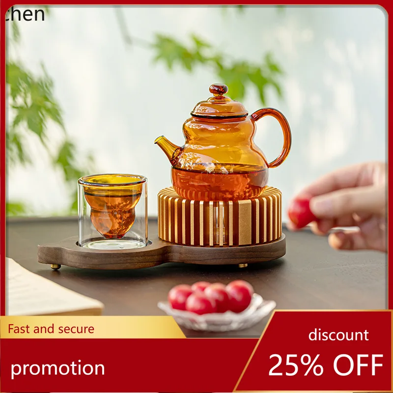 

ZML Tea Warmer Set - Candle Heated Tea Warmer and Insulated Tea Utensils Small Set