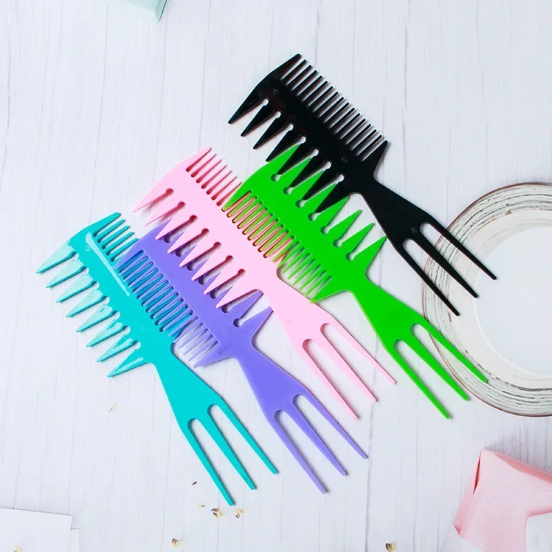 Big Teeth Double Side Tooth Combs Barber Hair Dyeing Cutting Coloring Brush Fish Bone Shape Hair Brush Man Hair Styling Tool