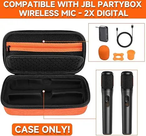 Imagen 2 del producto Estuche para micrófono inalámbrico, caja portátil para micrófono inalámbrico (solo caja) compatible con JBL Partyboy Wireless MIC-2X
