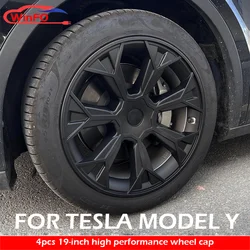 4PCS Hub Cap Performance Replacement Wheel Cap Automobile Hubcap Full Rim Cover Accessories For Tesla Model Y 19 Inch 2017-2024