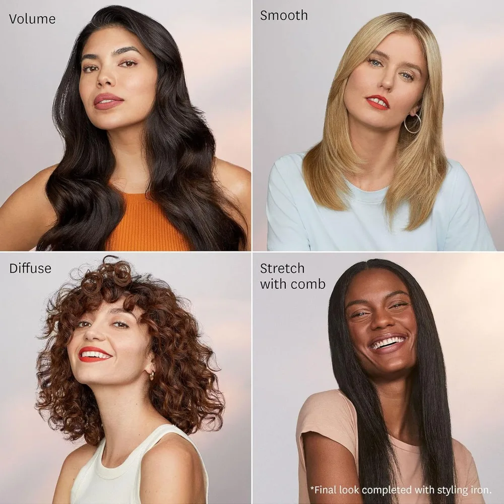 مجموعة فرش ومجفف الشعر الأيونية الاحترافية من AireLuxe، مع 5 إعدادات للحرارة و3 إعدادات للسرعة، ومولد أيون، وقطة رائعة