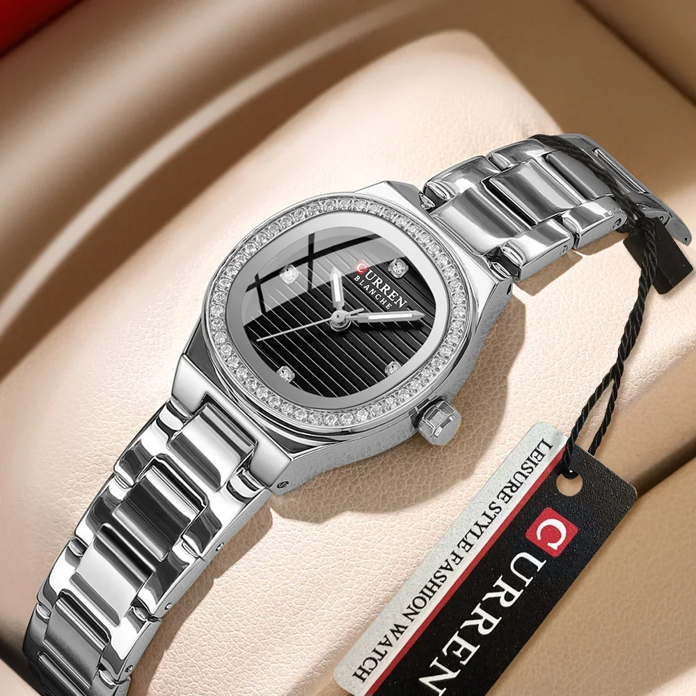 

CURREN кварцевые часы с круглым мини-циферблатом, женские простые повседневные наручные часы с корпусом из сплава, стильный модный подарок для женщин Montres Femmes