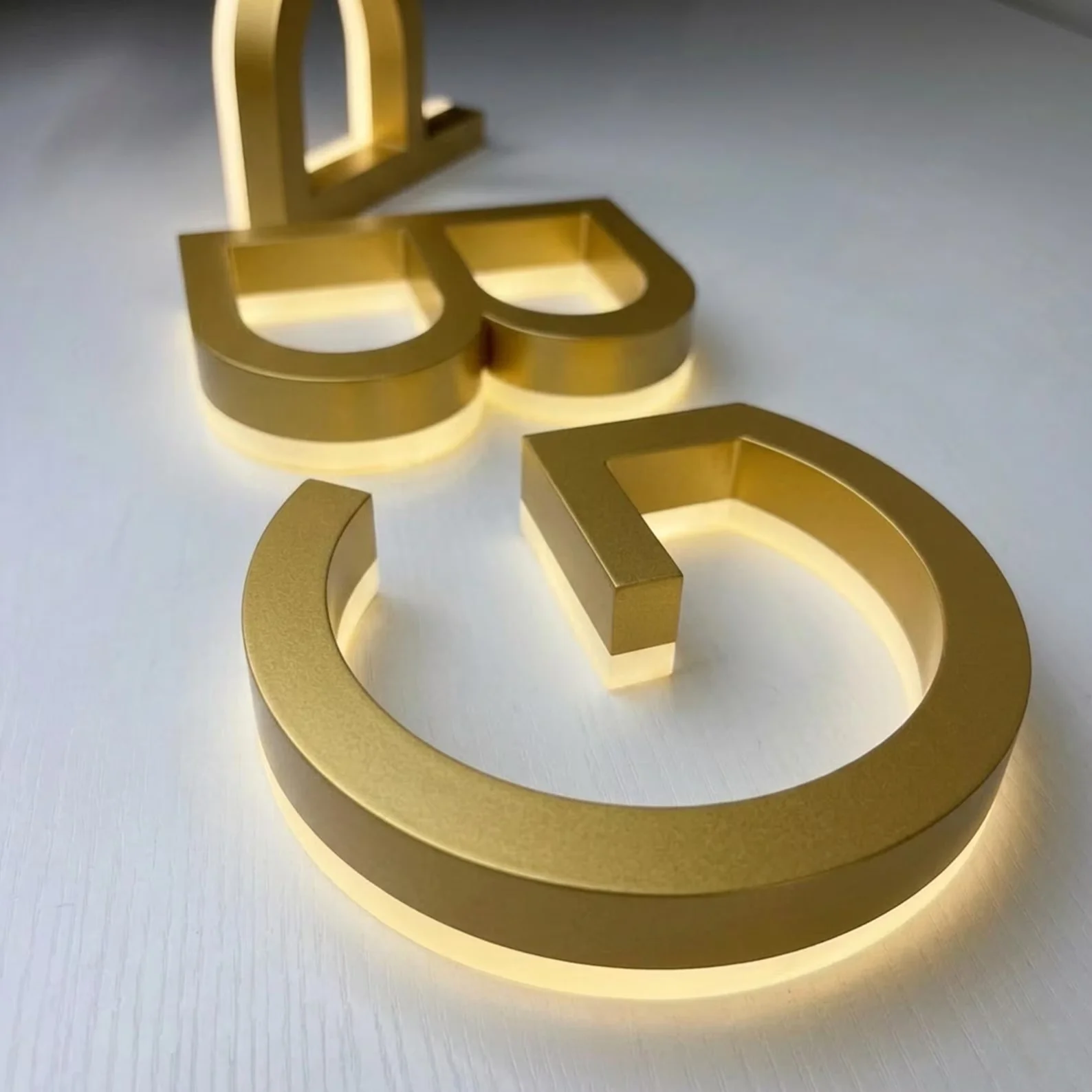 Custom LED Backlit Logo Sign, 3D Metal Business Sign, Storefront Office Reception Sign, Beauty Salon Sign, Illuminated Wall Sign