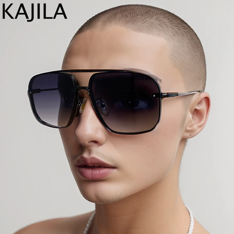 Oversized Square Punk Sunglasses Men Big 2025 Luxury Brand Vintage Driving Metal Frame Sun Glasses For Male Shiled Eyewear Shade