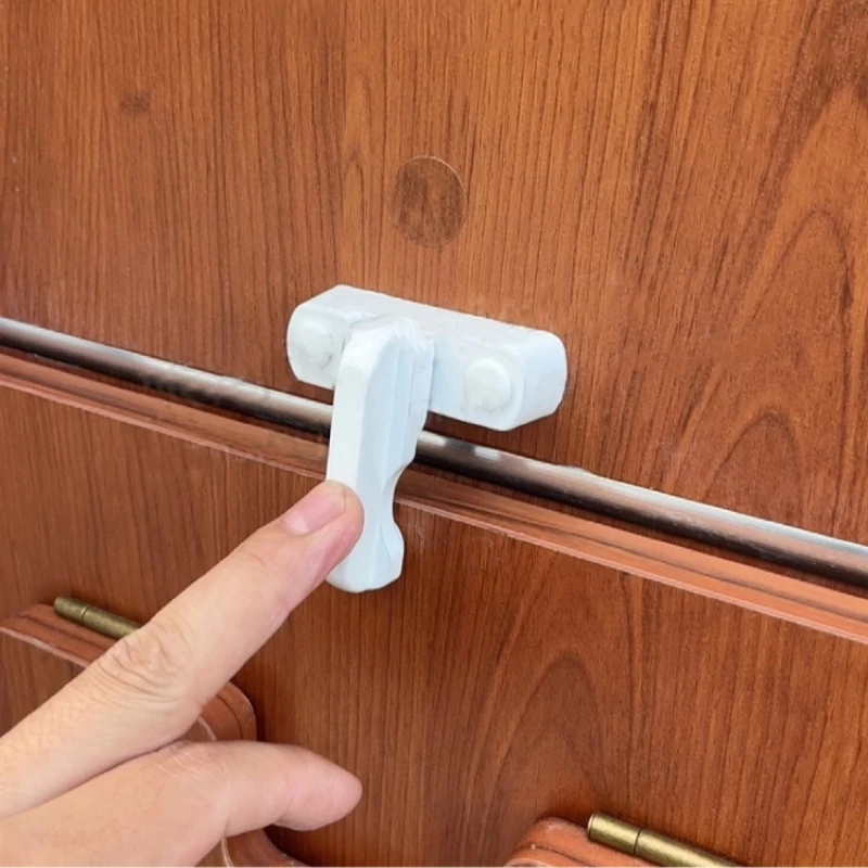 

Пластик + нержавеющая сталь, Т-образный замок, замок для оконной двери, предохранительный рычаг, ручка, защелка, безопасная для детей, аксессуары для обеспечения безопасности