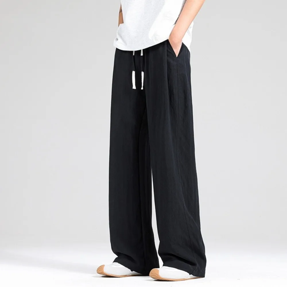

Line Trousers Men's Summer Thin Wide-leg Pants Loose Drooping Men's Pants Straight Pants Long Pants