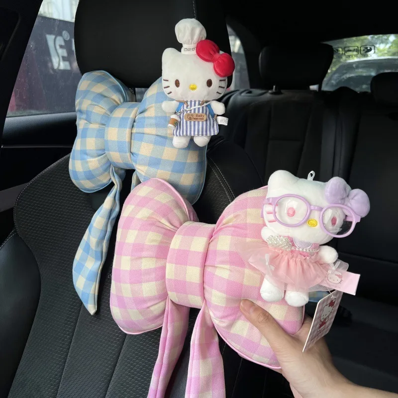 

New Anime Hello Kitty Chef Hat Shaped Doll Pillow Backrest Car Comfortable Duffy Bear Cute Neck Pillow Accessories