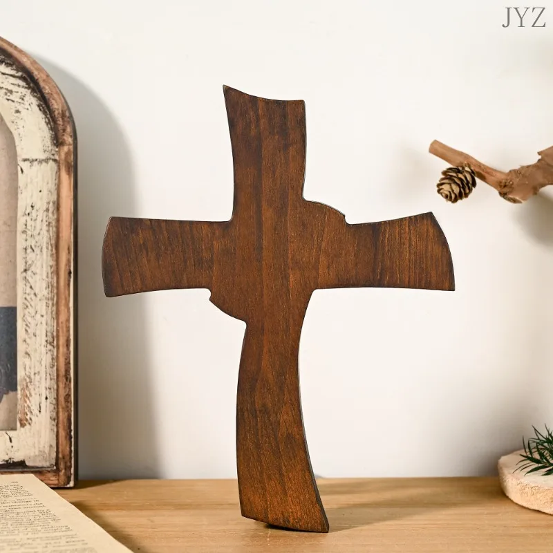 Wooden Simple Vintage Christian Cross, Hand Carved Cross, Wall Decoration, Religious Gift