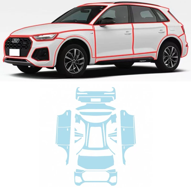

1SET TPU Scratch Resistant Car Paint Protection Film Clear Bra PPF Decal Kit Accessories For AUDI Q5L