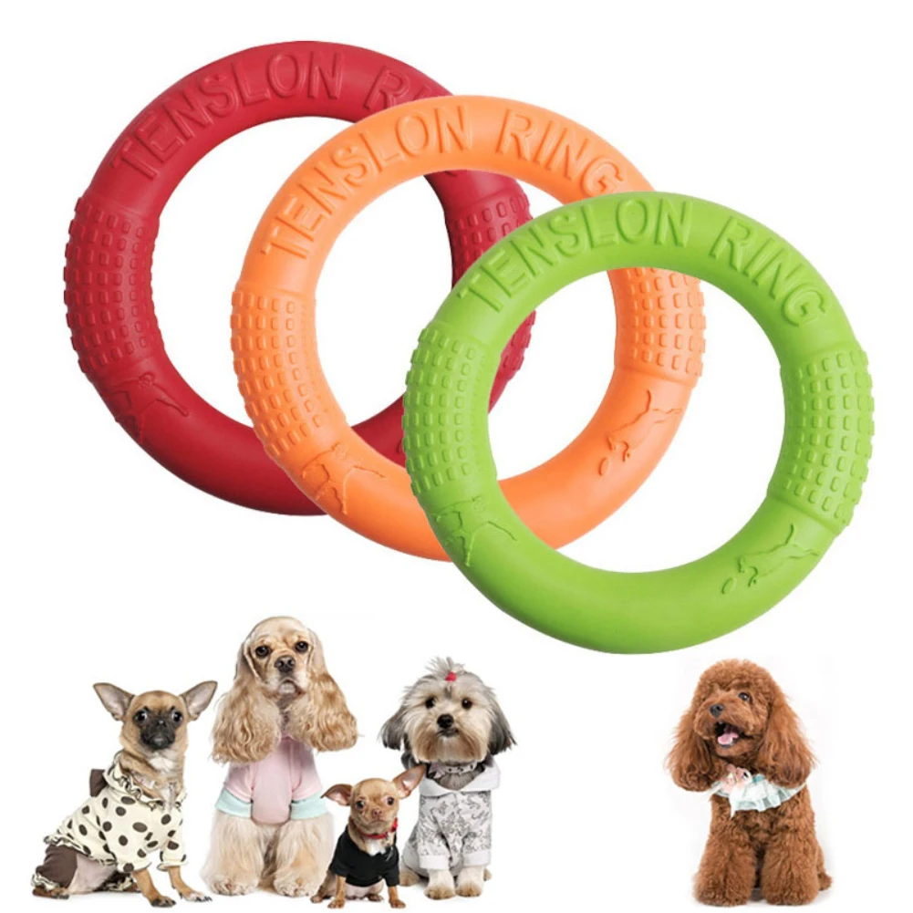 1/2/4PCS Dog Toys Pet Flying Discs EVA Interactive Training Ring Puller Resistant Toys For Dogs Floating Puppy Chewing Rings