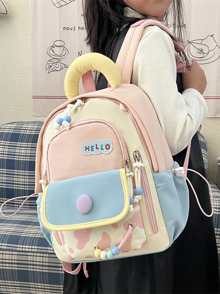 

Милый мультяшный рюкзак на два отделения для девочек, модная сумка для детского сада, средний и маленький размер, для детей младшего и среднего классов, новинка 2025 года...