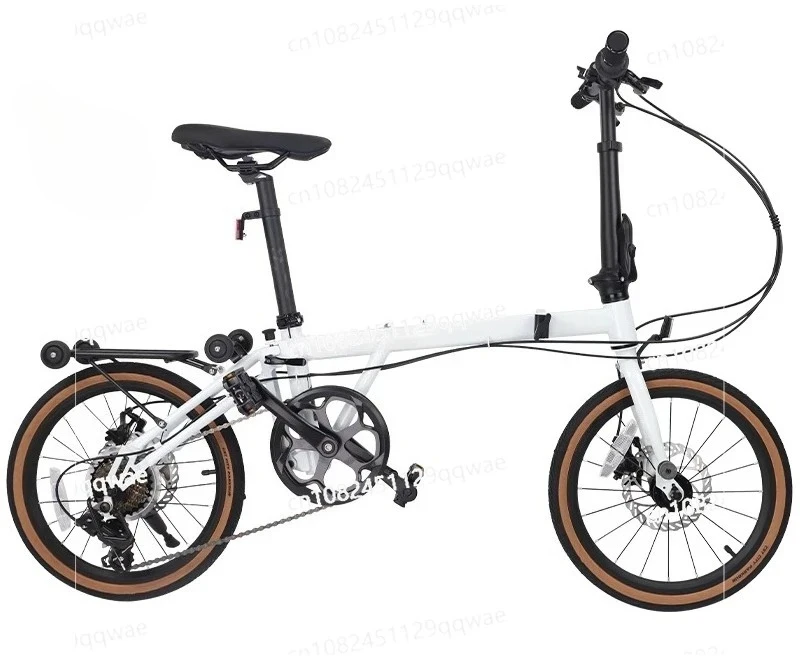 Lightweight and portable, unisex 7-speed disc brake folding car 16-inch portable tri-fold folding bike