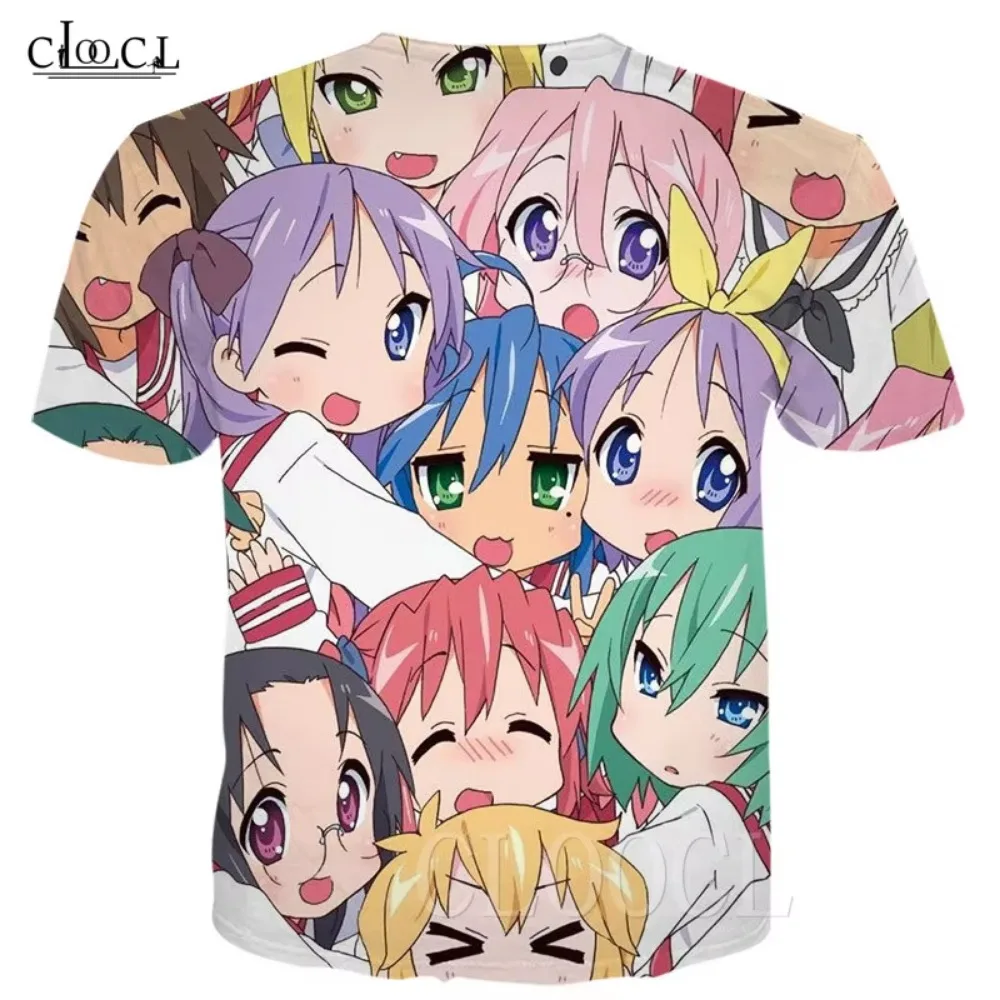 HX Lucky Star Japanese Anime T Shirt Mens Cartoon Anime Loli Oversized Sports T Shirts 3D Printed Harajuku Streetwear Tops