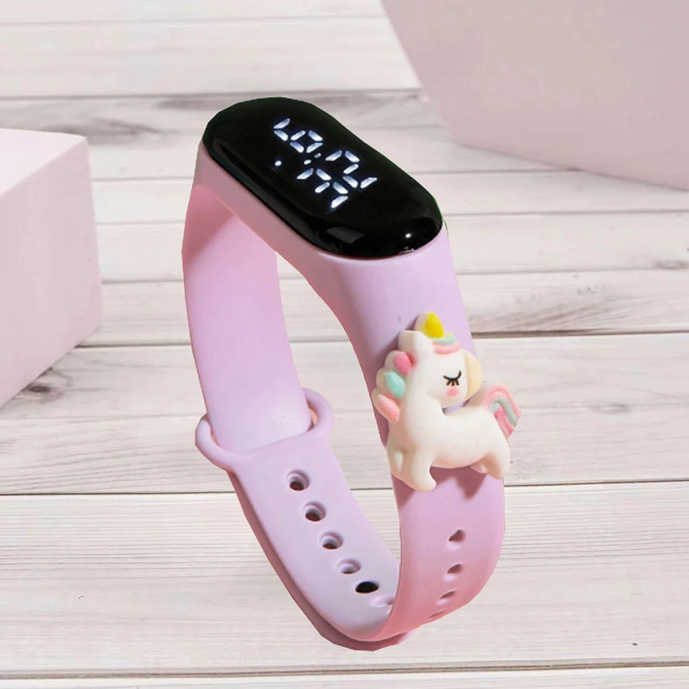 Cartoon LED Figure Watch Fashion Children Watches For Girls Electronic Bracelet Sports Touch Kids Watch Women Waterproof Clock