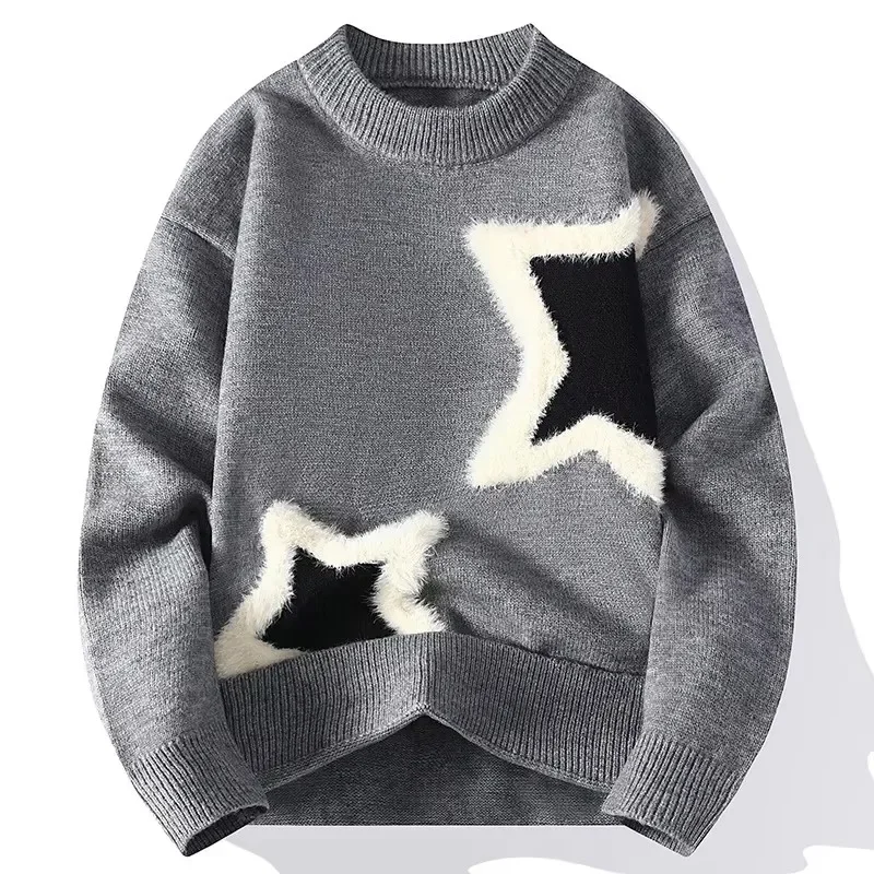 Men Streetwear O-neck Knitted Pullovers Outwear Casual Sweaters New Fashion Man Loose Sweaters Male Pullovers Winter Clothing 4X