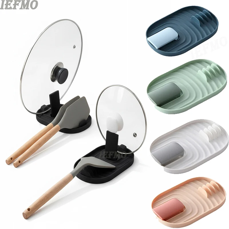 1PC Lid Holder Pot Lid Stand Kitchen Organizer Adjustable Space Saving Lid Rack for Kitchen Cabinet Stove Top Kitchen Tools