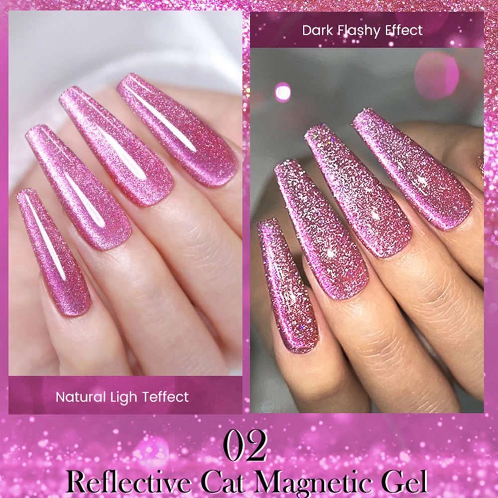 8ml 반짝이는 캣 아이 젤 글루 반사 효과 자석 글리터 네일 폴리시 갤럭시 샤이니 다이아몬드 젤 폴리시 소크 오프 UV 젤 # ^
