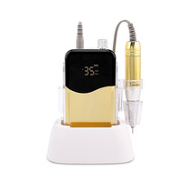 Rechargeable Manicure Nail Polisher Tool Electric Nail File Portable Desktop Base 35000RPM Cordless Pro Electric Nail Drill