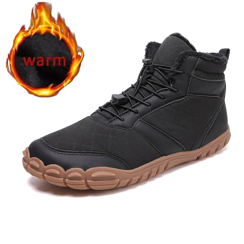 

Men Waterproof Winter Boots Snow Barefoot Casual Shoes Women Outdoor Warm Work Ankle Shoes for Trekking Climbing Hiking Sneakers