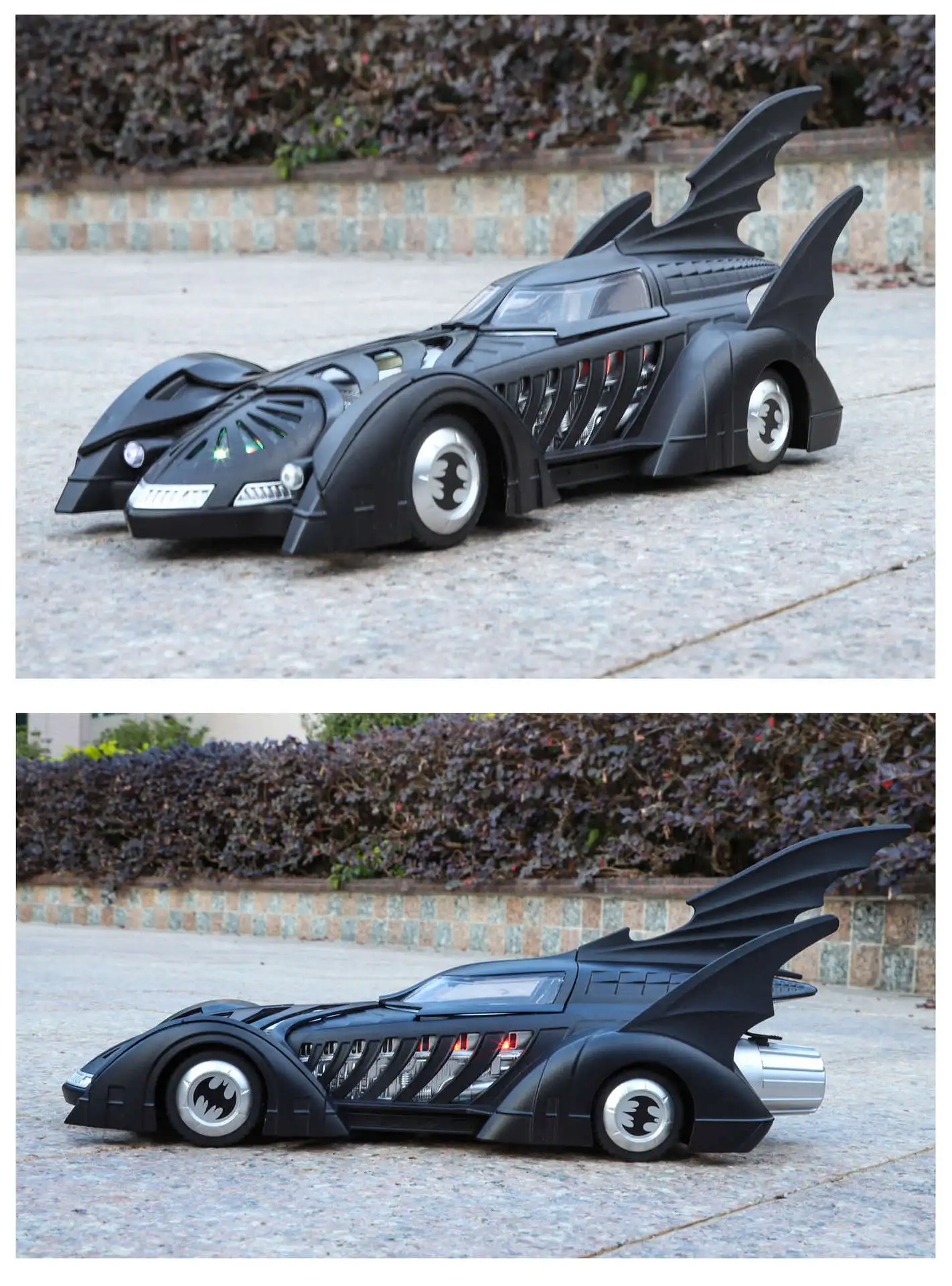 1/24 Classic Movie Car 1995 Batmobile Concept Bat Sports Car Model Alloy Metal Racing Vehicle Car Model Sound Light Kid Toy Gift